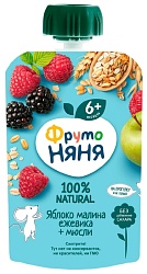 Пюре ФРУТОНЯНЯ яблоко малина ежевика мюсли м/у 90г