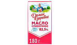 Масло сливочное ДОМИК В ДЕРЕВНЕ из натуральных сливок бзмж 82.5% 180г