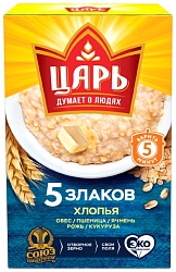 Хлопья ЦАРЬ 5 злаков карт/уп 400г