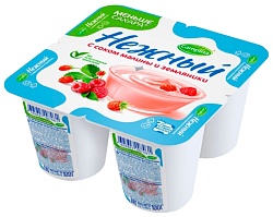 Йогуртный продукт КАМПИНА Нежный малина земляника бзмж 1.2% 100г