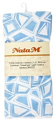 Салфетка столовая НАТАМ Геометрия голубая 38*63см 2шт арт.2PKS237