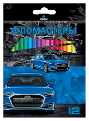 Фломастеры ХАТБЕР Крутые тачки 12цв
