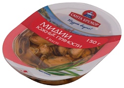 Мясо мидии САНТА БРЕМОР Южные пряности в масле 150г