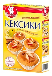 Кексики РАЗМЕШАЙКА с яблоками и корицей карт/уп 200г