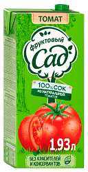 Сок ФРУКТОВЫЙ САД томат с сахаром и солью для детского питания 1.93л