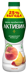Биойогурт АКТИВИА персик бзмж 2.1% 870г