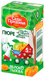 Пюре САДЫ ПРИДОНЬЯ яблоко тыква т/пак 125г