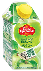 Сок САДЫ ПРИДОНЬЯ яблочный т/п 0.5л
