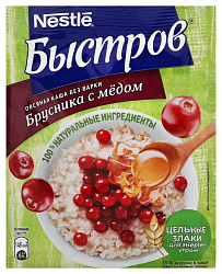 Каша БЫСТРОВ овсяная брусника мед м/у 40г