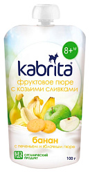Пюре КАБРИТА банан яблоко печенье с козьими сливками бзмж м/у 100г