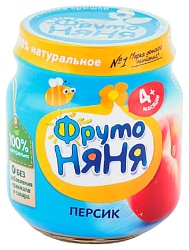 Пюре ФРУТОНЯНЯ персик ст/б 100г