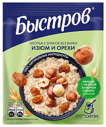 Каша БЫСТРОВ 5 злаков изюм орех м/у 40г
