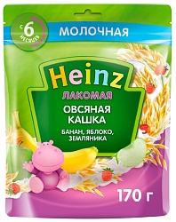 Каша ХАЙНЦ овсяная банан яблоко земляника молочная бзмж м/у 170г