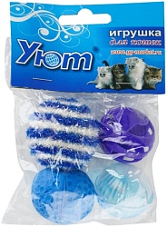 Игрушка для кошек УЮТ Набор четыре мячика