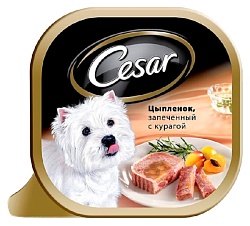 Корм для собак ЦЕЗАРЬ Цыпленок запеченный с курагой 100г