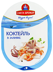 Коктейль САНТА БРЕМОР Классик из морепродуктов в заливке 180г
