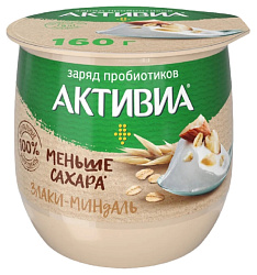 Биойогурт АКТИВИА термостатный злаки миндаль бзмж 1.7% 160г