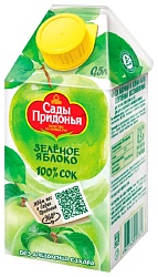 Сок САДЫ ПРИДОНЬЯ зеленое яблоко осветленный т/пак 0.5л