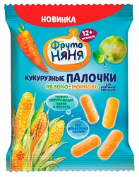 Кукурузные палочки ФРУТОНЯНЯ яблоко морковь 20г
