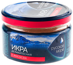 Икра мойвы РУССКОЕ МОРЕ Деликатесная с лососем ст/б 165г
