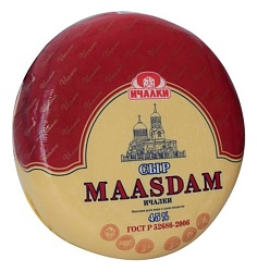 Сыр ИЧАЛКИ Маасдам бзмж 45% 1кг
