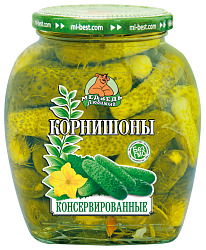 Огурцы МЕДВЕДЬ ЛЮБИМЫЙ корнишоны премиум ст/б 720мл