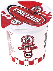 Сметана МОЛОЧНАЯ СКАЗКА бзмж 15% стакан 370г