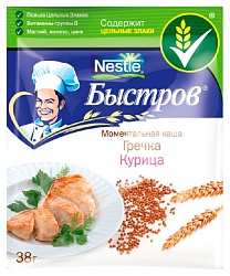 Каша БЫСТРОВ Гречневая с курицей м/у 38г