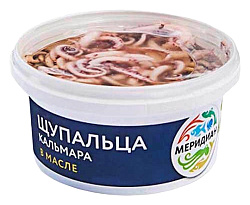 Щупальца кальмара МЕРИДИАН в масле 180г
