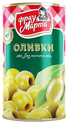Оливки ФРАУ МАРТА без косточки ж/б 300г