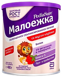 Смесь ПЕДИАШУР Малоежка со вкусом клубники  ж/б 400г