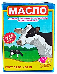 Масло сладко-сливочное СЕМКИН Крестьянское несоленое бзмж 72.5% 300г