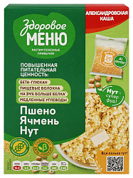 Каша ЗДОРОВОЕ МЕНЮ Александровская пшено ячмень нут карт/уп 400г