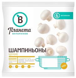 Шампиньоны ПЛАНЕТА ВИТАМИНОВ целые с/м 400г