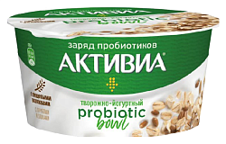 Биопродукт АКТИВИА творожно-йогуртный отруби злаки бзмж 3.5% 135г