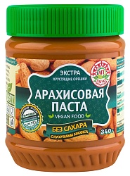 Паста ВЕГАН арахисовая с кусочками арахиса 340г