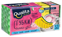 Губка кухонная КВАЛИТА Бабл эффект 5шт