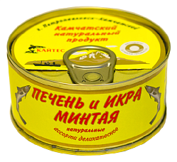 Печень и икра минтая КАЙТЕС ж/б 120г
