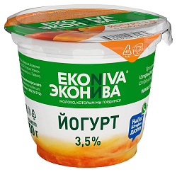 Йогурт ЭКОНИВА абрикос бзмж 3.5% 250г