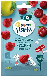 Фруктовые кусочки ФРУТОНЯНЯ яблоко вишня 15г