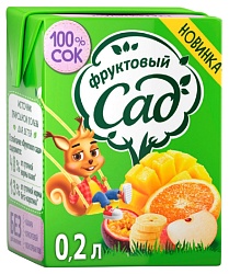 Сок ФРУКТОВЫЙ САД мультифрукт 0.2л