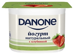 Йогурт ДАНОН с клубникой бзмж 2.9% 110г