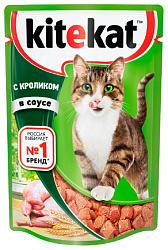 Корм для кошек КИТЕКЕТ Нежный кролик в соусе 85г