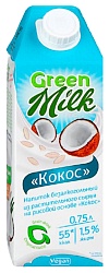 Напиток рисовый ГРИН МИЛК кокос 0% 750мл