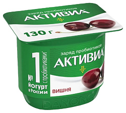 Биойогурт АКТИВИА вишня бзмж 2.9% 130г