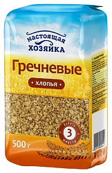 Хлопья НАСТОЯЩАЯ ХОЗЯЙКА гречневые м/у 500г