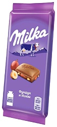 Шоколад МИЛКА молочный с дробленым фундуком и изюмом 85г