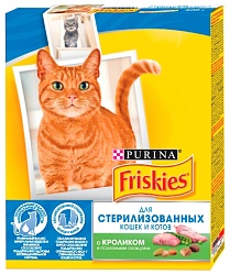 Корм для кошек ФРИСКИС для кастрированных и стерилизованных с кроликом и овощами 300г