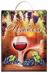 Вино СОЮЗ ВИНО Изабелла красное п/сл 11% т/пак 3л