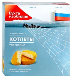 Котлеты БУХТА ИЗОБИЛИЯ из трески в панировке с/м 320г